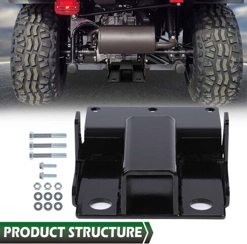 GRAND ORANGE Rear Trailer Hitch Kit for 2" Receiver Compatible with Kawasaki Mule 600 610 2007-2016, Fit Kawasaki Mule SX 2017-2023 Iron Black Rear Trailer Tow Hitch Receiver Plate Kit in Kuwait