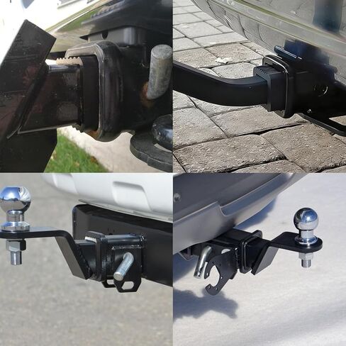 2" to 1-1/4" Hitch Receiver Reducer Sleeve with Hitch Pin & Clip - 2 Inch to 1.25 Inch Tow Hitch Adapter Plug-in Converter for Car in Saudi Arabia