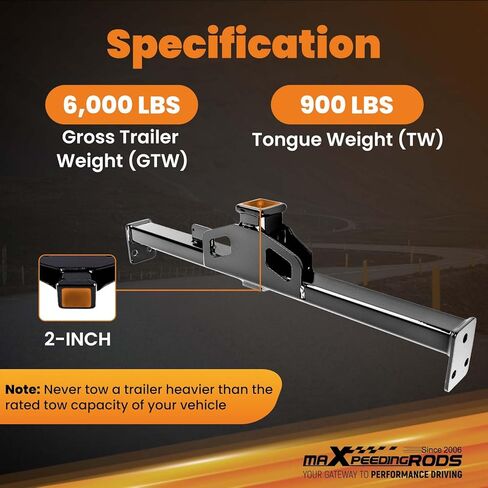 maXpeedingrods Rear Trailer Hitch Kit, 2 inch Receiver, Class 3 Tow Hitch for Dodge/Freightliner Sprinter 2500 3500, for Mercedes-Benz Sprinter 2500 3500 2007-2026, 6000 LBS GTW in Kuwait
