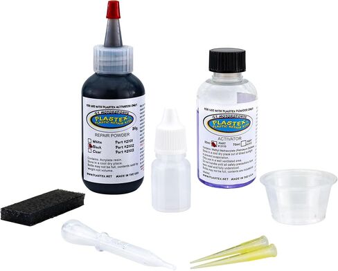 RecPro RV Plastic Repair Kit for Fender Skirts, Tubs, Dashboards, ABS Tanks, and More (Black) in Kuwait
