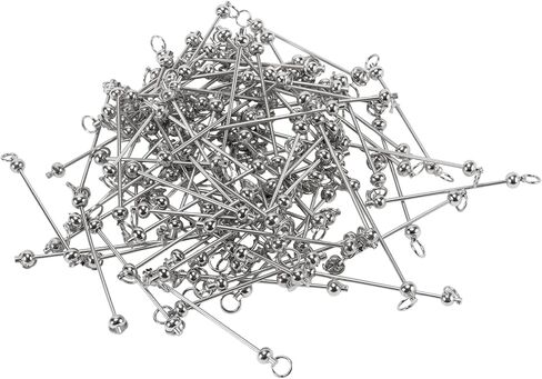 100 PCS Beadable Keychains Bar, Blank Keychain Bars Metal Beadable Keychains for Pendant DIY Crafts Jewelry Making Gift, White Nickel in Kuwait