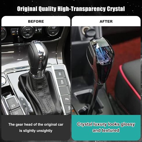 RYANSTAR RACING Touch Activated LED Illuminated Crystal Gear Shift Knob for Manual Transmission Cars Diamond-Cut Style 7-Color LED Universal Fit with 3 Thread Adapters in Kuwait