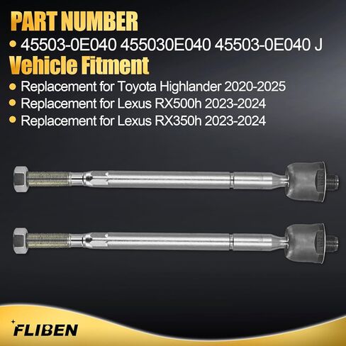 45503-0E040 2 قطعة قضبان ربط داخلية متوافقة مع تويوتا هايلاندر 2020 2021 2022 2023 2024 2025 لكزس RX350h RX500h 2023-2024,455030E040 in Kuwait