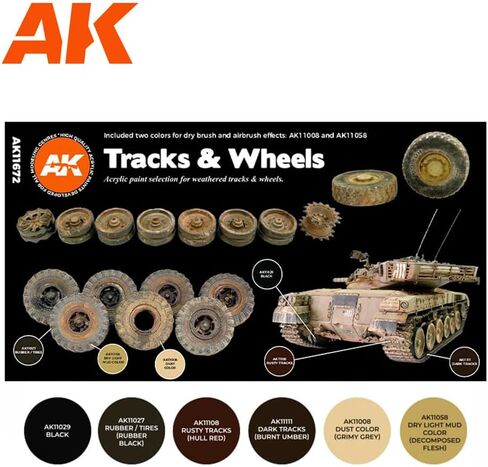 AK Interactive 3G Tracks And Wheels - Plastic Modelling Paints & Accessories, Item # AK-11672 in Kuwait