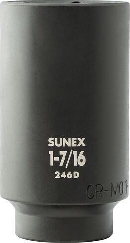 SUNEX TOOLS 2641, 1/2 Inch Drive Deep Impact Socket Set, 19-Piece, SAE, 3/8" - 1-1/2", Cr-Mo Alloy Steel, Radius Corner Design, Dual Size Markings, Heavy Duty Storage Case in Saudi Arabia