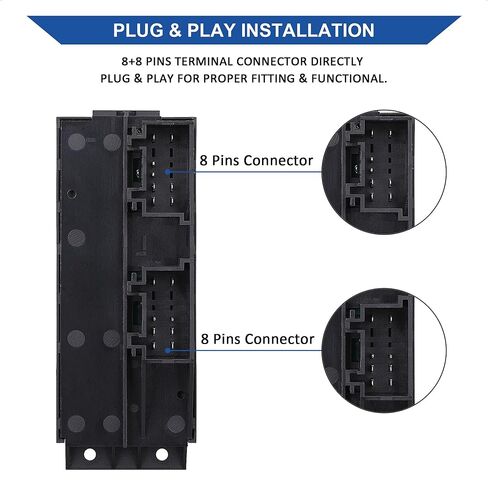Driver Side Power Window Control Switch Gray Buttons, Compatible with 1999-2002 Chevrolet Silverado and GMC Sierra 1500 2500 3500, Replace OE 19259957, 901-117, 15047637, 2-Doors Pickup Truck in Saudi Arabia