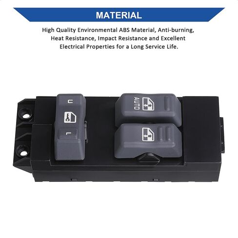 Driver Side Power Window Control Switch Gray Buttons, Compatible with 1999-2002 Chevrolet Silverado and GMC Sierra 1500 2500 3500, Replace OE 19259957, 901-117, 15047637, 2-Doors Pickup Truck in Saudi Arabia