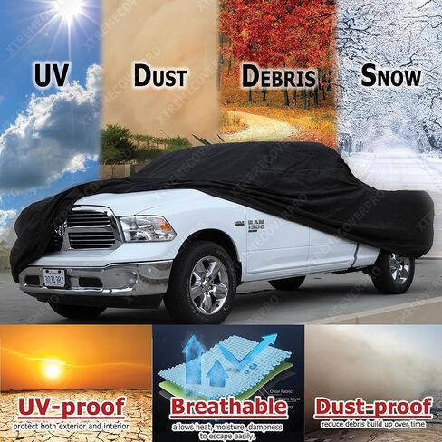 Car Cover fits 1999 2000 2001 2002 2003 Dodge Ram 1500 2500 3500 Quad Cab 6.5ft Bed XTREMECOVERPRO PRO Series Black Truck Cover in Kuwait