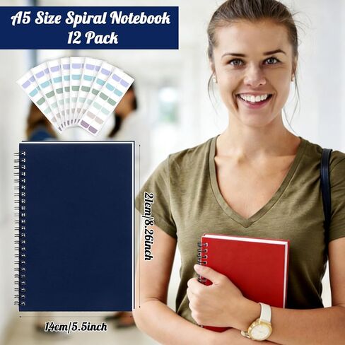 Retainbre 12 Pack Small Spiral Notebook College Ruled 8.26x5.50 Inches Spiral Journal with 120 Lined Pages Kraft Cover A5 Notebooks for Work Office School Students Note Taking in Saudi Arabia
