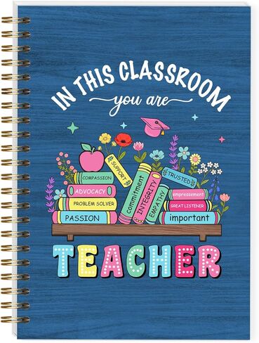LRVSYUIN A5 Teacher Spiral Notebooks, Teacher Journal Planner for Back to School Classroom Supplies, Teachers Appreciation Gift - Teaching is a work of heart (B02) in Saudi Arabia