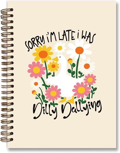 dejfel Pretty Cute Silly Goose Notebook Journal، هدايا مذكرات أوزة سخيفة مضحكة، لوحة كتابة يومية للنساء واللوازم المدرسية المكتبية للعمل، دفتر ملاحظات حلزوني 5.5x8.3 in Kuwait