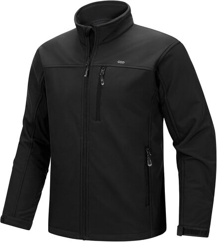 33,000ft Men's Waterproof Softshell Jacket Warm Fleece Lined Windbreaker Lightweight Soft Shell for Travel Hiking Golf in Saudi Arabia