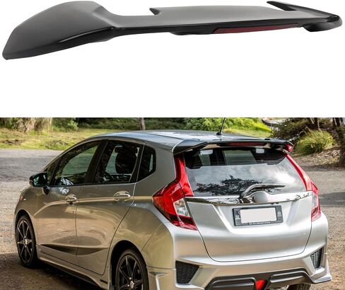 جناح سبويلر لنافذة السقف الخلفي مع ضوء الفرامل الثالث ABS أسود غير لامع لاستبدال Honda Fit 2014-2019 in Kuwait