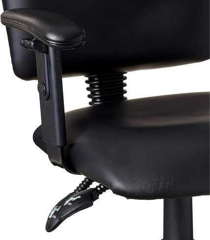 Executive High Back LeatherPlus Drafting Stool Ergonomic Multi Function Swivel Seat Adjustable Armrest Footring Pneumatic Lift Tall Standing Desk Chair Architect Studio Counter Bar Height in Saudi Arabia
