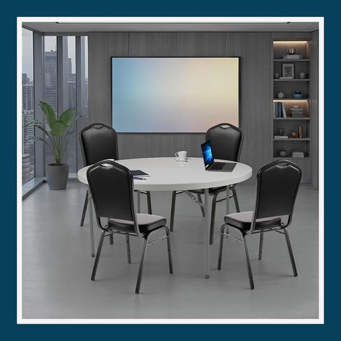 OEF Furnishings OEF9300V Series Silhouette Back Upholstered Stackable Banquet Chairs Premium Commercial Seating (2 Pack, Vinyl, Panther Black, Black Santex Frame) in Saudi Arabia