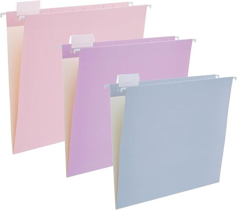 6 Packages Hanging folders File Cabinet Organizer Letter Size 1/5 Cut Adjustable Labels Decorate Home Office School Classroom, Purple Marble 9.3 "x 12.8"… in Kuwait