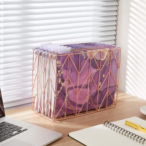 6 Packages Hanging folders File Cabinet Organizer Letter Size 1/5 Cut Adjustable Labels Decorate Home Office School Classroom, Purple Marble 9.3 "x 12.8"… in Kuwait