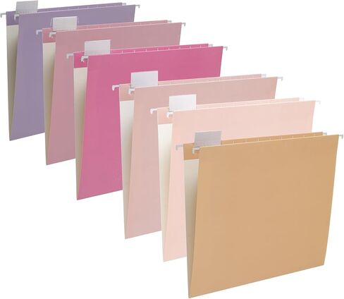6 Packages Hanging folders File Cabinet Organizer Letter Size 1/5 Cut Adjustable Labels Decorate Home Office School Classroom, Purple Marble 9.3 "x 12.8"… in Kuwait
