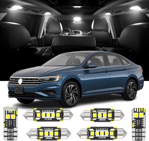 10 قطع LED مجموعة الإضاءة الداخلية لاستبدال Volkswagen VW Jetta 6 MK6 2010-2017 لمبة LED داخلية بيضاء + أداة تثبيت in Kuwait