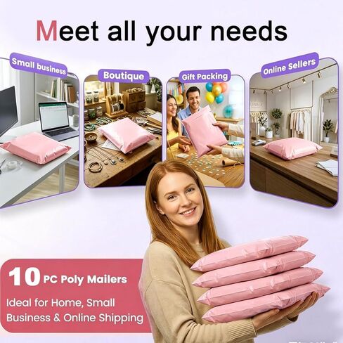 أكياس البريد السريع، بولي إيثيلين متين، مقاوم للغبار، أكياس شحن للملابس، مظاريف بريدية لاصقة قوية، أكياس حزمة إرجاع بريدية بلاستيكية شديدة التحمل لملحقات الكتب، 11.82 * 7.88 بوصة 10 قطع (قطع) in Kuwait