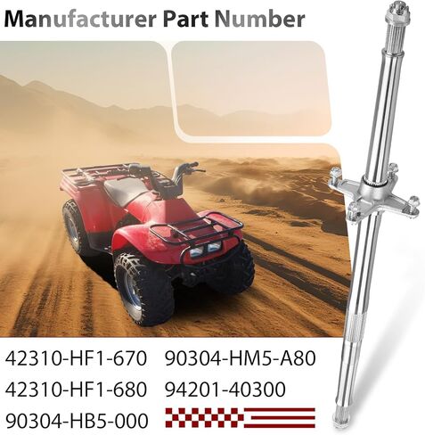 محور العجلة الخلفية والصواميل لهوندا FourTrax 200 TRX200D 1991-1997 TRX200 1990-1991 42310-HF1-670 42310-HF1-680 in Kuwait