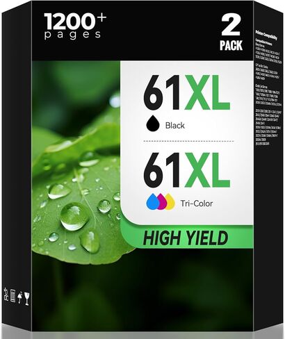 خراطيش حبر 61XL لطابعات HP 5530 4500 معاد تصنيعها لحبر HP 61، 61 XL لحزمة التحرير والسرد لخرطوشة الحبر HP 61 لـ Envy 5300 4500 4501 Desk Jet 1000 1010 2540 Office Jet 2620 4630 4635، عبوتان in Kuwait