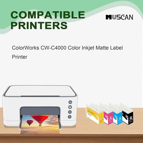SJIC41P Ink Cartridges Remanufactured SJIC41P Ink Cartridges (with New Chip) Compatible with ColorWorks CW-C4000 C4000u C4000e Color Inkjet Label Printer (4-Pack Matte) in Saudi Arabia