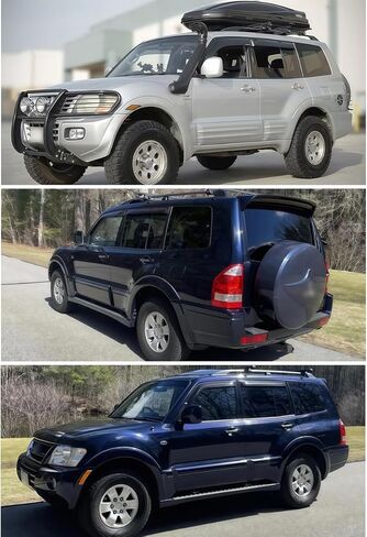 4PCS Tape-On Window Visors Compatible with Montero 2001-2006, Full Black Rain Guards, Side Window Deflectors, Car Exterior Accessories in Saudi Arabia