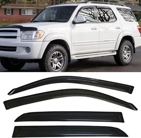 Outside Mount Style Rain Guards Compatible with Toyota Sequoia 2001-2007 4Pcs Smoke Tinted Side Window Visors Deflectors in Saudi Arabia