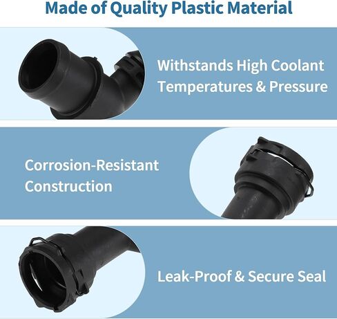Engine Coolant Hose Connector for Audi A4 2017-2023 Plastic Radiator Coolant Hose Pipe Connector No.8W0122293A Black 1 Pcs in Saudi Arabia