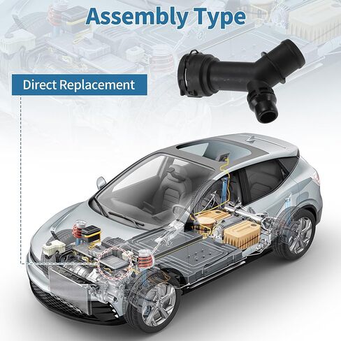Engine Coolant Hose Connector for Audi A4 2017-2023 Plastic Radiator Coolant Hose Pipe Connector No.8W0122293A Black 1 Pcs in Saudi Arabia