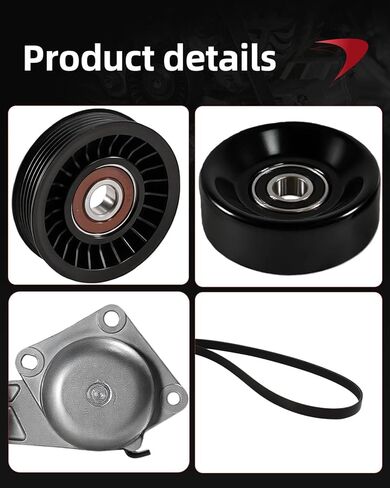 Fordnova Serpentine Belt Drive Kit Tensioner Idler Pulley Assembly Compatible with Ford F150 F250 2005-2010, Explorer 06-10, Expedition 09-14, 5.4L 4.6L in Saudi Arabia