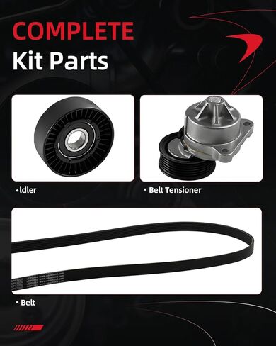 Fordnova Belt Tensioner Idler Pulley Drive Component Kit Fit for 2.0L Ford Focus 2007-2011, Transit Connect 2010-2013 in Saudi Arabia