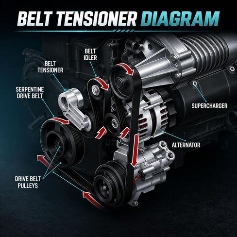 39073 Belt Tensioner Assembly with Pulley (for 2.4L 2354cc) Compatible with Honda Accord 2008-2012, Crosstour 2012-2015, for Acura TSX 2009-2014 Replace #31170R40A01 31170R40A02 31170RLFJ01 in Saudi Arabia