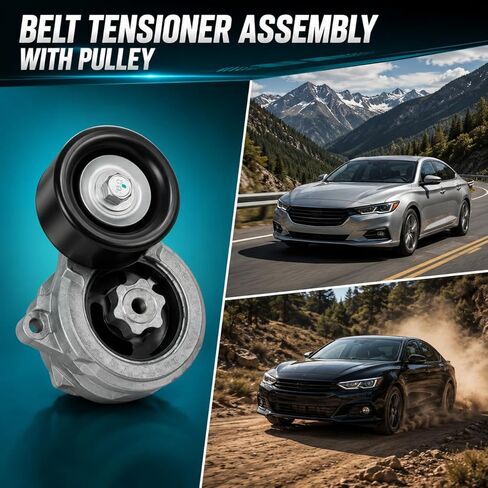 39073 Belt Tensioner Assembly with Pulley (for 2.4L 2354cc) Compatible with Honda Accord 2008-2012, Crosstour 2012-2015, for Acura TSX 2009-2014 Replace #31170R40A01 31170R40A02 31170RLFJ01 in Saudi Arabia