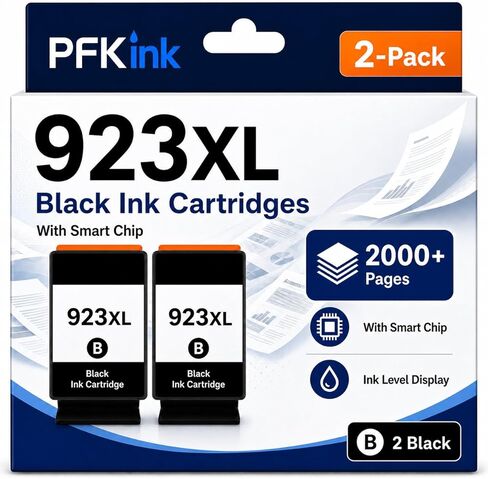 923e 923xl Ink Cartridges with Chip Replacement for HP 923 923e Ink, Compatible with OfficeJet Pro 8138e 8122e 8135e 8120e 8124e 8130e 8139e 8132e (2Black) in Saudi Arabia