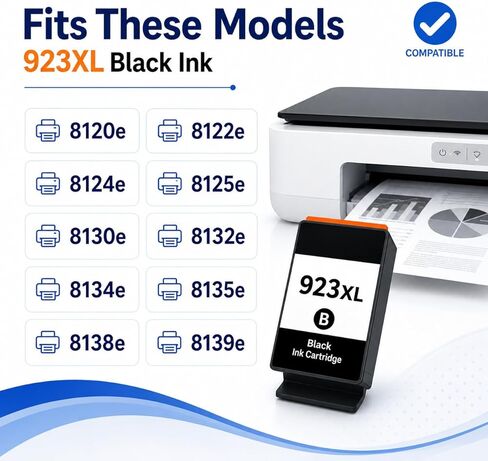 923e 923xl Ink Cartridges with Chip Replacement for HP 923 923e Ink, Compatible with OfficeJet Pro 8138e 8122e 8135e 8120e 8124e 8130e 8139e 8132e (2Black) in Saudi Arabia