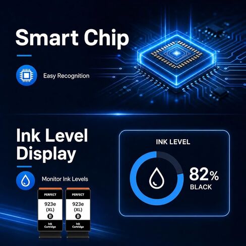 923e 923xl Ink Cartridges with Chip Replacement for HP 923 923e Ink, Compatible with OfficeJet Pro 8138e 8122e 8135e 8120e 8124e 8130e 8139e 8132e (2Black) in Saudi Arabia