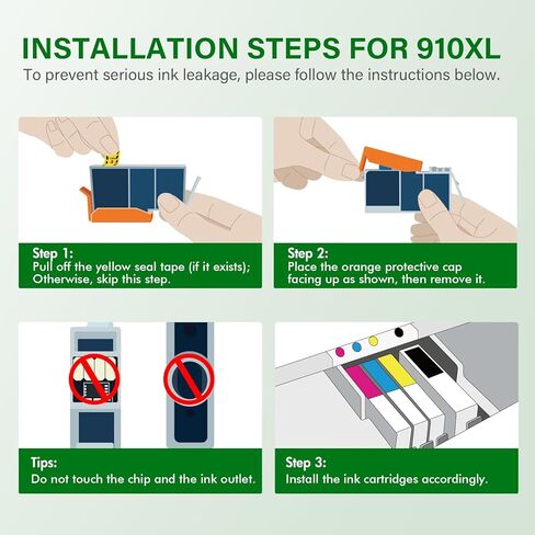 INFITONER 910XL 910 8020 Ink Cartridges Combo Pack Replacement for HP Printer 910 XL 910XL/910 Black and Color Multipack for OfficeJet Pro 8020 8015 8035 8025 8010 8018 8028 8022 8030 Printer in Saudi Arabia