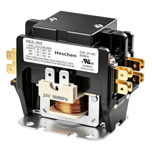 HVAC Motor Contactor, HSJL-40/3, 3 Poles, 40A, 24VAC 50/60Hz Coil, for Air Conditioner, Heat Pump, Refrigeration Systems, UL Listed in Saudi Arabia