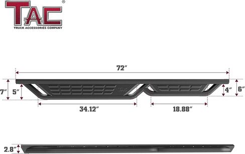 لوحات تشغيل TAC Fort متوافقة مع أبواب 2018-2026 Jeep Wrangler JL 4|2021-2024 Wrangler JL 4xe |خطوات جانبية |قضبان Nerf |ملحقات خارجية لسيارات الدفع الرباعي |فولاذ كربوني ناعم أسود قطعتين in Kuwait