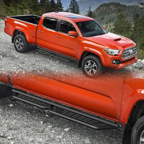 لوحات تشغيل TAC Fort متوافقة مع 2005-2023 Toyota Tacoma Double Cab | خطوات جانبية | قضبان Nerf | ملحقات خارجية لشاحنة بيك اب على الطرق الوعرة | فولاذ كربوني ناعم أسود 2 قطعة in Kuwait