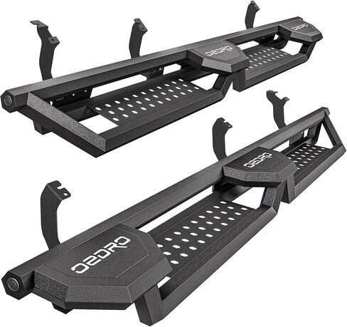 OEDRO 6.8 inches Running Boards Compatible with 2022-2026 Toyota Tundra Crewmax Cab, Bed Access Side Steps, Two Raised Step Nerf Bars Black Carbon Steel Step Bars in Kuwait