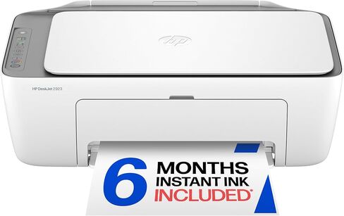 طابعة HP DeskJet 2923 اللاسلكية الكل في واحد ملونة نافثة للحبر، ماسح ضوئي، ناسخة، الأفضل للمنزل، تجربة 6 أشهر من الحبر الفوري، قادرة على الذكاء الاصطناعي (B18JWA) in Kuwait