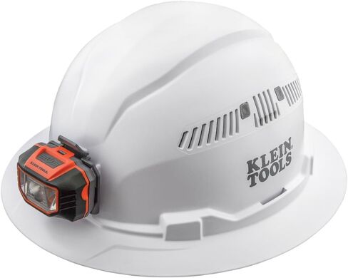 Klein Tools 60407 Hard Hat, Light, Vented Full Brim Style, Padded, Self-Wicking Odor-Resistant Sweatband, White in Kuwait