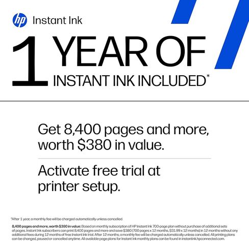 طابعة HP OfficeJet Pro 8139 اللاسلكية النافثة للحبر الملونة الكل في واحد، طباعة، مسح ضوئي، نسخ، فاكس، ADF، طباعة على الوجهين الأفضل للمكتب المنزلي، تجربة لمدة عام من الحبر الفوري، قادرة على الذكاء الاصطناعي (C2VK3A) in Kuwait