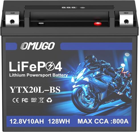 YTX14-BS بطارية ليثيوم للدراجات النارية 12 فولت 8 أمبير 600CCA LiFePO4 مع نظام حماية MotoCore - استبدال الرياضات القوية لمركبات ATV، UTV، عربات الثلوج، Jet Ski، PWC، سكوتر، ركوب جزازة العشب والجرار in Kuwait