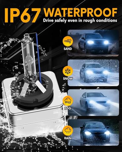 Fit for Audi 2012-2015 A7 A8 Q7 Quattro 2009-2015 A3 A4 A5 A6 S2 S4 S5 Q5 RS5 2014-2017 SQ5 Xenon D3S HID Headlight Bulbs, High Low Beam Light Bulb, 8000K Ice Blue White, Plug and Play, Pack of 2 in Saudi Arabia