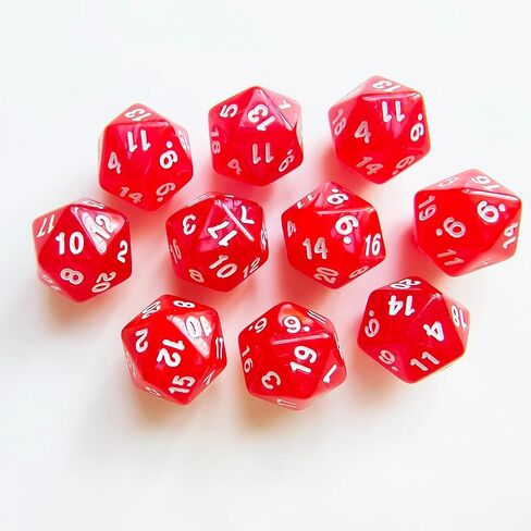 10 Pieces Polyhedral D20 Dice Set, 20 Sided Dice 20mm for RPG MTG DND Table Games (Pink Blue) in Saudi Arabia