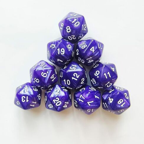 10 Pieces Polyhedral D20 Dice Set, 20 Sided Dice 20mm for RPG MTG DND Table Games (Pink Blue) in Saudi Arabia
